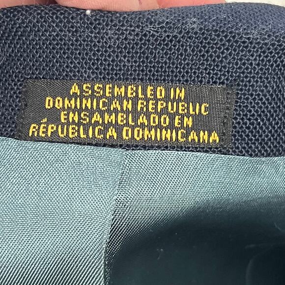 STAFFORD Men’s 46R Woven Wool Blend Navy Blue Sport Jacket Gold Crest Buttons - Picture 7 of 8